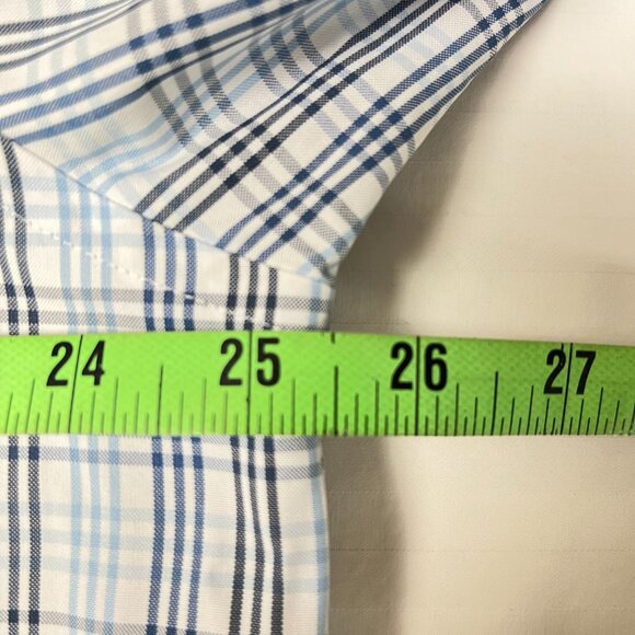 LL Bean Traditional Fit Blue Plaid Long Sleeve Button Down Men Shirt 16 1/2 - 33 - Picture 10 of 11